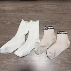 レディース ソックス ホワイト 2足セット 白