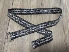 〈新品未使用〉オルテガ柄 ジオメトリック柄 刺繍ベルト リング エスニック 白黒