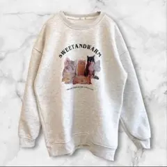 猫 裏起毛 トレーナー