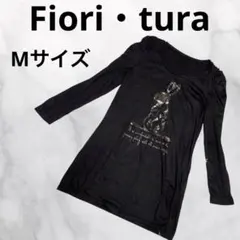 M460 Fioritura カットソー 長袖　ロンT ロゴ　黒　ウサギ　Mのサムネイル