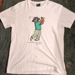 【希少/90s】ポロラルフローレン ポロベア Tシャツ ゴルフ 白 L