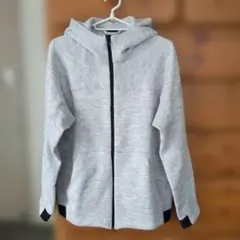 adidas ラグランスリーブ　フルジップパーカー　グレー　L相当