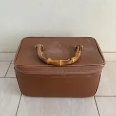 GUCCI バンブーバニティバッグ　ブラウンレザー