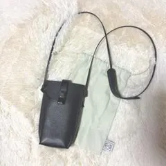 【超美品】LOEWE ロエベ　スマホポーチ ブラックレザーポーチ
