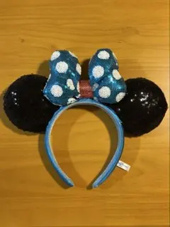東京ディズニーリゾート ミニー カチューシャ スパンコール　ブルー　ドット