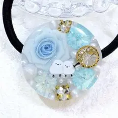 レジン ヘアゴム ハンドメイド デコ シマエナガ 冬 雪の結晶 レジン ヘアゴム シマエナガ 雪の結晶 ブルー - メルカリ