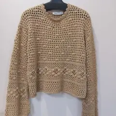 ZARA　ザラ　メッシュニット　フレアスリーブ
