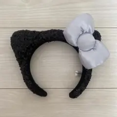 USJ ハローキティ 猫耳カチューシャ スパンコール 黒 シルバー