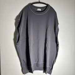 JUNRED グレー ステッチデザイン ベスト L