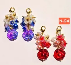 N-24♡可愛いお花と肉球チャーム‪♡