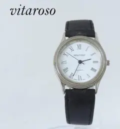 vitaroso レディースウォッチ クォーツ腕時計 レザーベルト ブラック