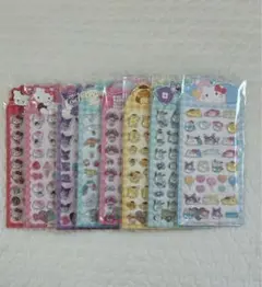 B サンリオキャラクターズ ぷくぷくシール 8個セット ハローキティ クロミ