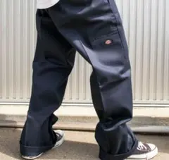 【美品】DICKIES ダブルニー ワークパンツ ルーズフィット ブラック