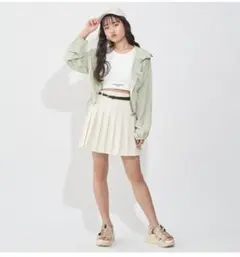 ⭐新品タグ付⭐ラブトキ ベルト付無地プリーツスカパン