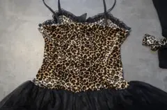 ヒョウ柄コスプレ衣装 猫耳付き