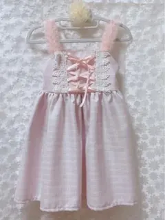 ツイード♡レースアップお嬢様ワンピース ハンドメイド