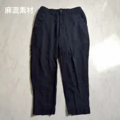 J.N.R.D 麻混テーパードパンツ メンズS〜M 紺 夏のサムネイル