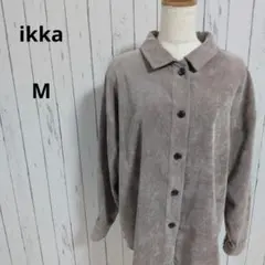 イッカ☆長袖　コーデュロイ　シャツ　トップス　フロントボタン　M　グレー系　秋冬