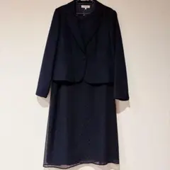 リファンネ 東京ソワール ワンピーススーツ ネイビー ラメ 七分袖15