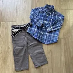 Ralph Lauren 12M チェックシャツとパンツセット