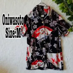 激レア】カネコイサオ 和柄 アロハシャツ 相撲 力士 90s L相当 黒 美品
