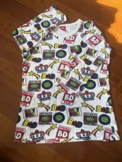 BABYDOLL 総柄 七分丈Tシャツ ホワイト Sサイズ