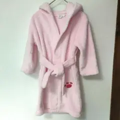 フード付きガウン　キッズ　ふわふわ　かわいい　ピンク　140サイズ位