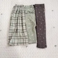 90 バースデイ レギンス パンツ まとめ売り 花柄 チェック リボン フリル