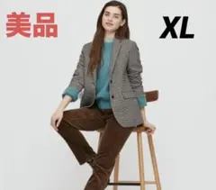 美品　未使用　ユニクロ ツイードマニッシュジャケット デザインスーツ　XL