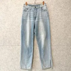 【人気】 ショコラフィネローブ センターステッチ デニムパンツ M 裾スリット有のサムネイル