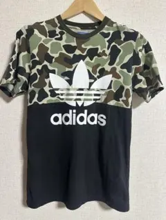 adidas 迷彩柄 Tシャツ Sサイズ ロゴ　半袖