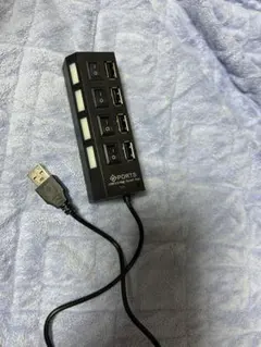 USB 2.0 4ポートハブ スイッチ付き　PORTS