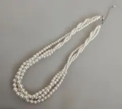 ホワイトパール 三連ネックレス