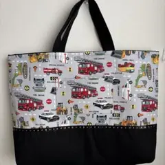 男の子　車柄レッスンバッグ