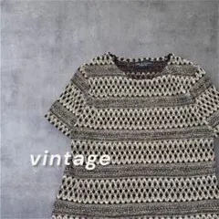 ヴィンテージ 半袖 ニットトップス レディース 昭和レトロ 古着