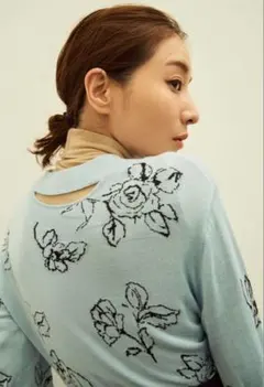 CLANE 田中みな実 THIN FLOWER W FACE CARDIGAN