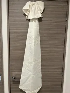 最終値下げアイボリー花柄刺繍ウェディングドレス用 取り外し 大きい バックリボン