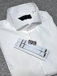 MAZZO 新郎 ウイングカラーシャツ Mサイズ カフス付き