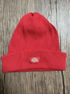 赤 ニット帽 サイズF ウール混紡