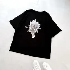 メンズ　プリントTシャツ　黒　ビッグサイズ　ブラック