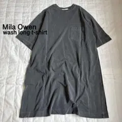 ミラオーウェン Mila Owen ウォッシュ加工ロングTシャツ 美品のサムネイル