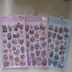 ③ラブブ ボンボンドロップシール 3枚セット