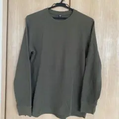 ユニクロ　ワッフルクルーネックTシャツ　長袖 M