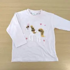 ユニコーン刺繍の長袖カットソー100cm