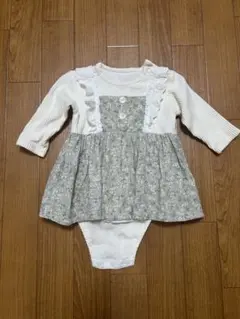 バースデイ　mamarakuフリル付き花柄ロンパース