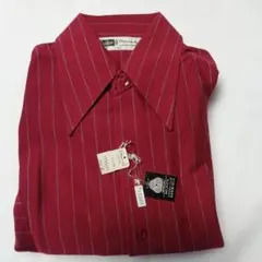 赤のストライプ長袖シャツ Mサイズ