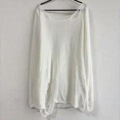 オフショル　ホワイトニット 長袖　グランジ系