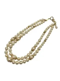 パール2連ネックレス　ゴールド金具