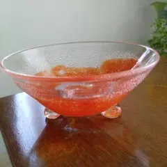 琉球ガラス　オレンジガラス小皿