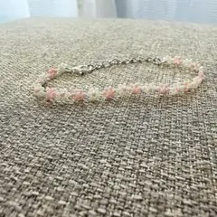 手作りビーズブレスレット 花模様